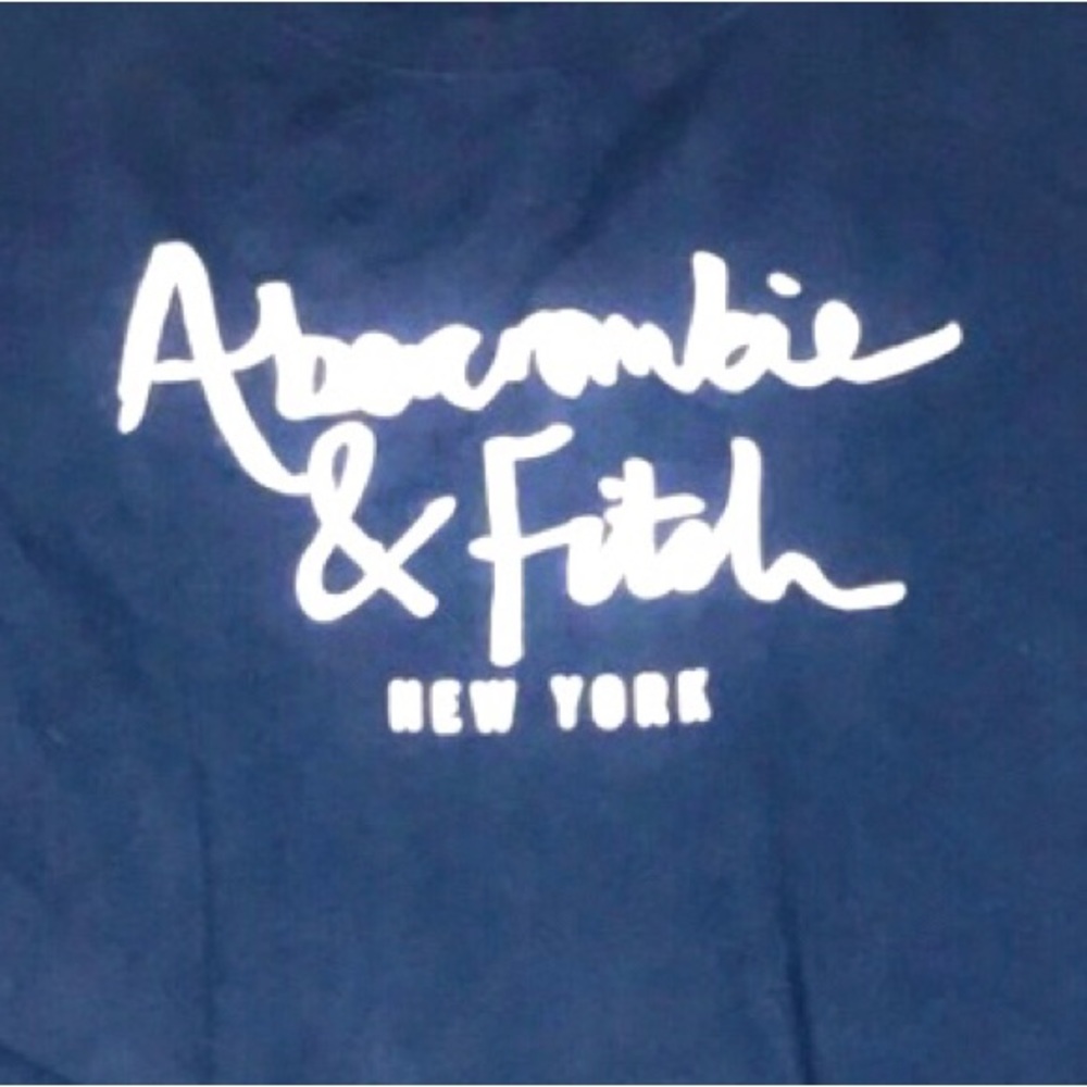 Abercrombie and Fitch navy logo sweatshirt with lace trim at bottom - Picture 5 of 7